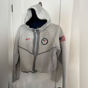 Nike Womens Olympic Team USA Tech Fleece Zip Hoodie Jacket Sz S CT2582-043
